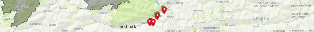 Kartenansicht für Apotheken-Notdienste in der Nähe von Stans (Schwaz, Tirol)